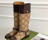 Женские осенние сапоги Gucci 2022 бежевые