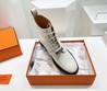 Женские высокие ботинки Hermes 2022 белые кожаные