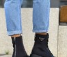 Женские ботинки Prada 2022 черные текстильные