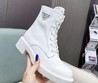Женские ботинки Prada 2022 белые текстильные