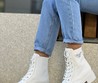 Женские ботинки Prada 2022 белые текстильные