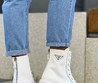 Женские ботинки Prada 2022 белые текстильные