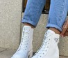 Женские ботинки Prada 2022 белые текстильные