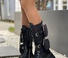 Женские ботинки Prada 2022 черные кожаные высокие