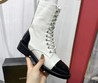 Женские высокие ботинки Chanel 2022 белые с черным носом