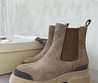 Женские замшевые ботинки Brunello Cucinelli 2022 темно-бежевые без шнурков