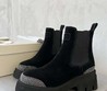 Женские замшевые ботинки Brunello Cucinelli 2022 черные без шнурков
