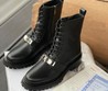 Женские ботинки Givenchy 2022 кожаные черные на шнурках