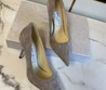 Женские туфли Jimmy Choo 2022 серые с оттенком замшевые