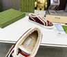 Кеды Gucci 2022 красные текстильные с светлым мехом