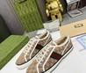 Кеды Gucci 2022 бежевые текстильные с светлым мехом