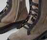 Женские замшевые ботинки Brunello Cucinelli 2022 темно-бежевые на шнуровке
