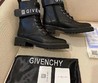 Женские ботинки Givenchy 2022 кожаные черные на шнурках с белом логотипом