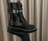 Женские ботинки Givenchy 2022 кожаные черные глянцевые на шнурках с белом логотипом