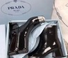 Женские ботинки Prada 2022 черные кожаные высокие лакированные