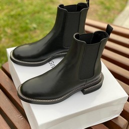 Женские ботинки Givenchy 2022 кожаные черные гладкие