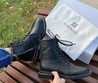 Женские ботинки Givenchy 2022 кожаные черные на шнурках и молнии