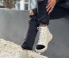 Женские кроссовки Chanel 2022 белые высокие кожаные