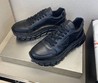 Мужские кроссовки кожаные Prada 2022 черные