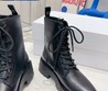 Женские ботинки Celine 2022 черные кожаные со шнуровкой и логотипом на подошве