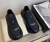 Мужские кроссовки Prada 2022 кожаные черные