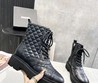 Женские ботинки Chanel 2022 черные кожаные фактурные