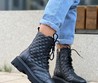 Женские ботинки Chanel 2022 черные кожаные фактурные