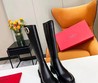 Женские сапоги высокие Valentino 2022 кожаные черные гладкие