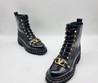 Женские ботинки Valentino 2022 кожаные черные высокие на шнурках
