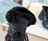 Женские ботинки Prada 2022 черные на шнурках