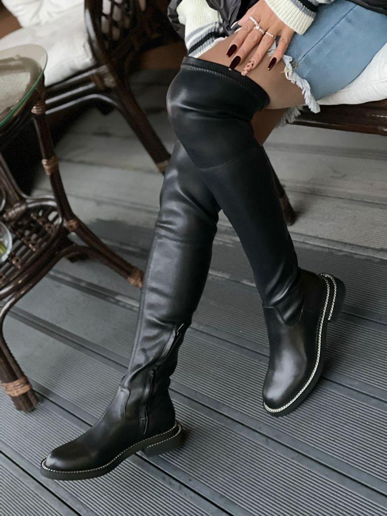 Женские сапоги Givenchy 2022 черные кожаные
