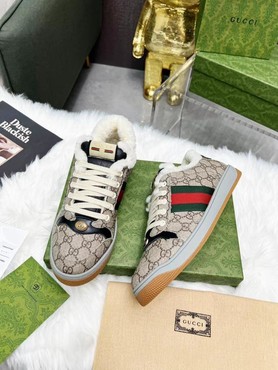 Мужские кроссовки Gucci 2022 серые текстильные