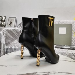 Женские кожаные ботильоны Tom Ford 2022 черные
