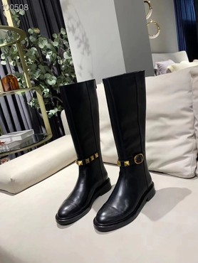 Женские кожаные сапоги Valentino 2022 черные