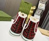 Кеды высокие Gucci 2022 красные с мехом