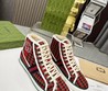 Кеды высокие Gucci 2022 красные с мехом
