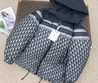 Женский пуховик Christian Dior черный с белым орнаментом