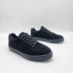 Мужские кроссовки Bikkembergs 2022 черные с синим оттенком замшевые зимние