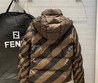 Женский пуховик Fendi бежевый двусторонний