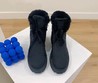 Женские ботинки Prada 2022 черные с синим оттенком