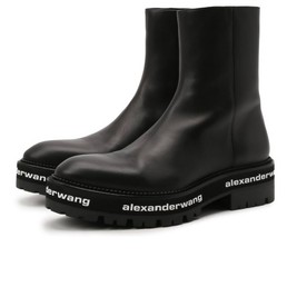 Женские ботинки Alexander Wang 2022 черные кожаные гладкие