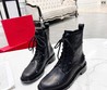 Женские ботинки Valentino 2022 кожаные черные высокие с декором