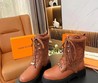 Женские ботинки Louis Vuitton 2022 коричневые кожаные зимние