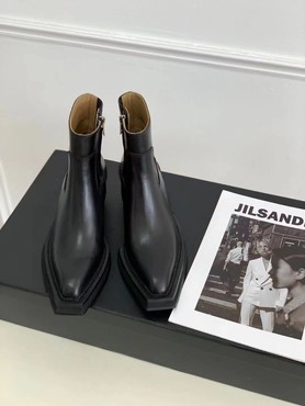 Женские ботинки Alexander Wang 2022 черные кожаные на каблуке