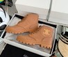 Женские ботинки Celine 2022 текстильные коричневые