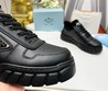 Мужские зимние кроссовки кожаные Prada 2022 черные