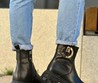Женские ботинки кожаные Louis Vuitton 2022 черные без шнурков