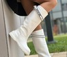 Женские сапоги Christian Dior 2022 белые кожаные с резиновой подошвой