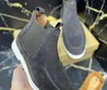 Мужские ботинки Loro Piana 2022 темно-серые замшевые