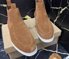 Мужские ботинки Loro Piana 2022 коричневые замшевые